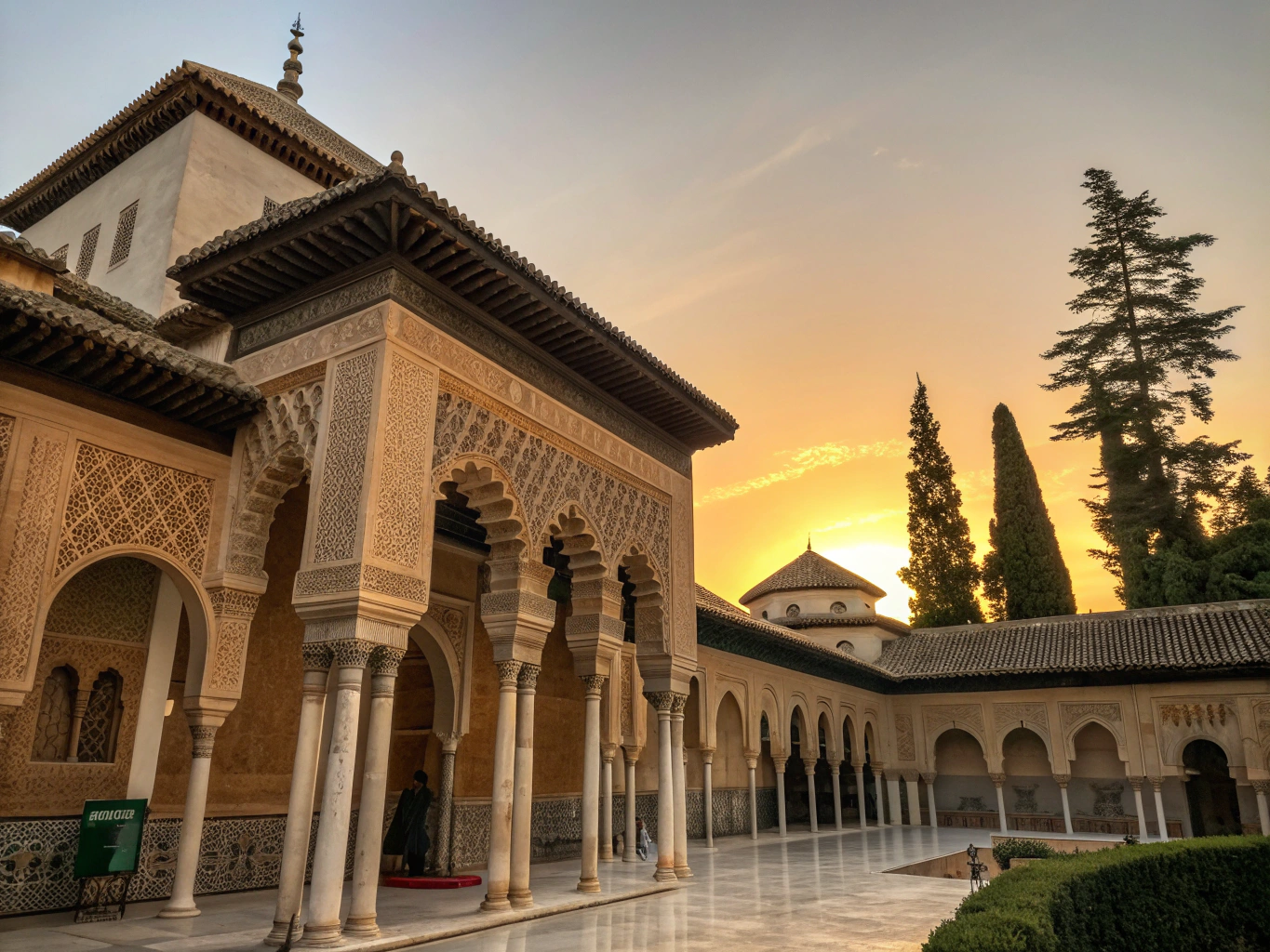 Moorish architectural details and courtyards in Granada