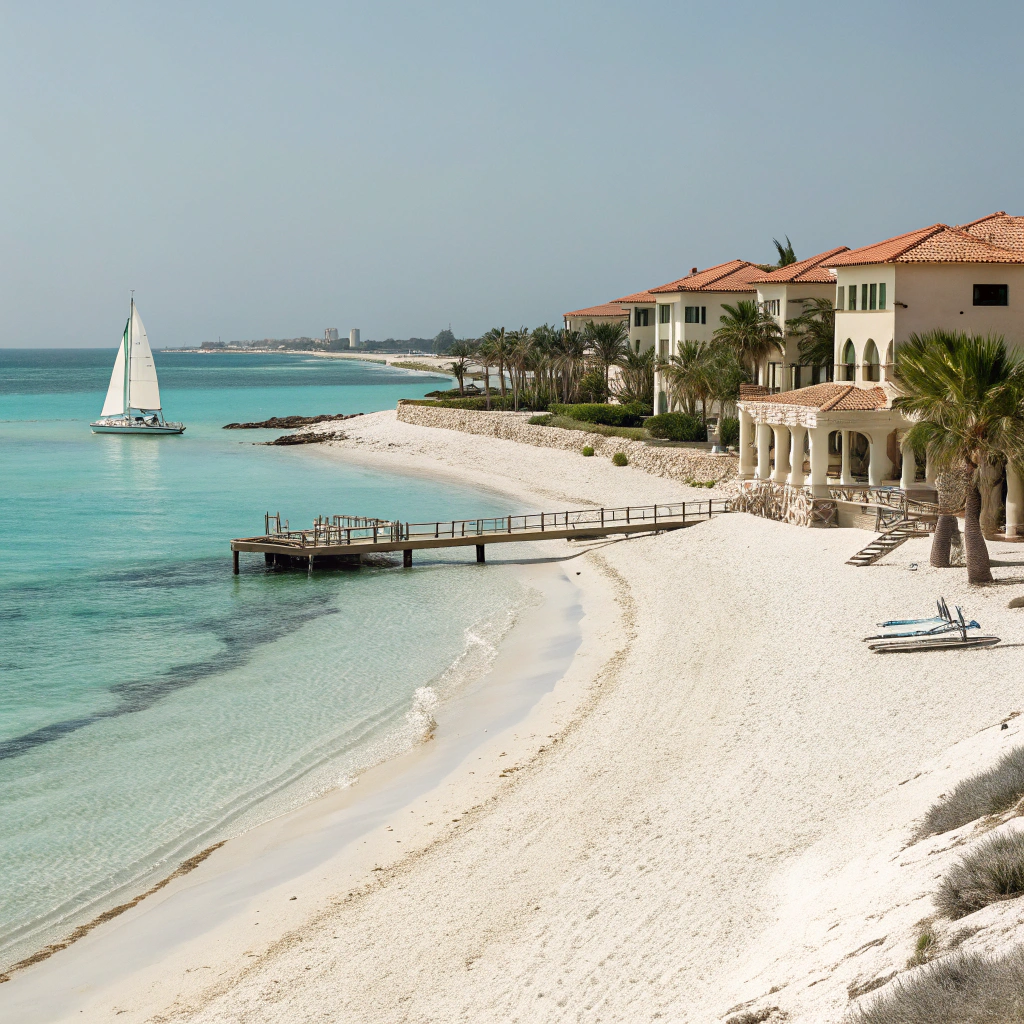 Golden sand beach and turquoise water on the Costa del Sol