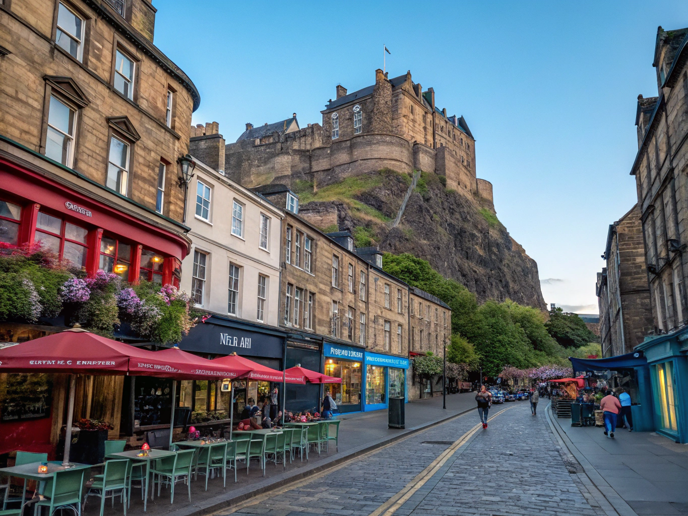 Edinburgh Castle perched atop historic volcanic rock