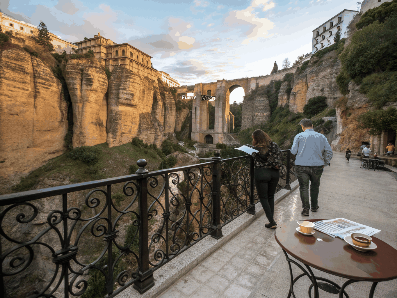 Toast at sunset overlooking Ronda