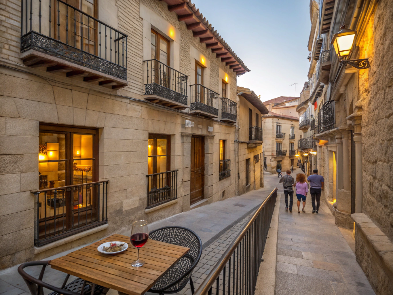 Historic Alcazaba fortress walls and old town roofs in Southern Spain