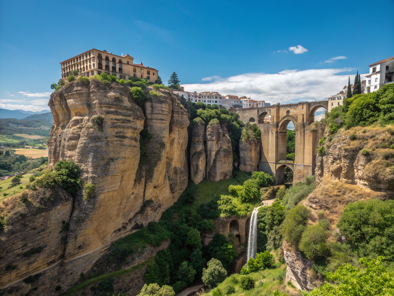Puente Nuevo, Ronda - Farewell group panorama on the dramatic gorge viewpoint