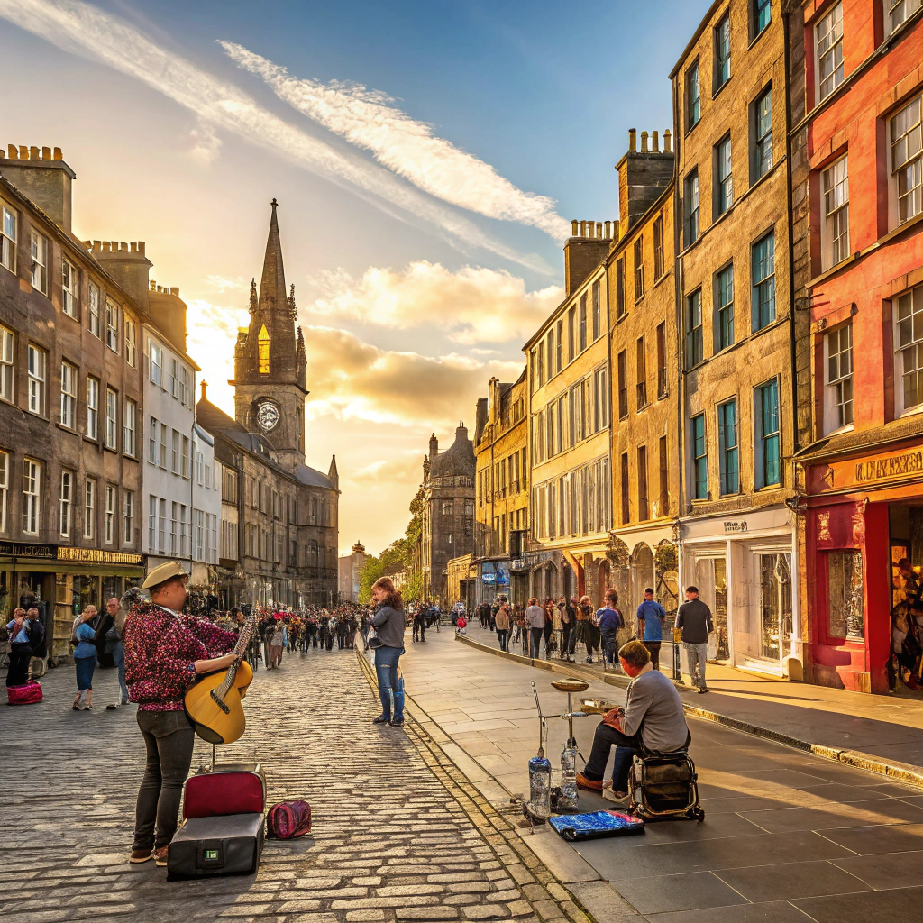 Historic stone architecture along Edinburgh's Royal Mile