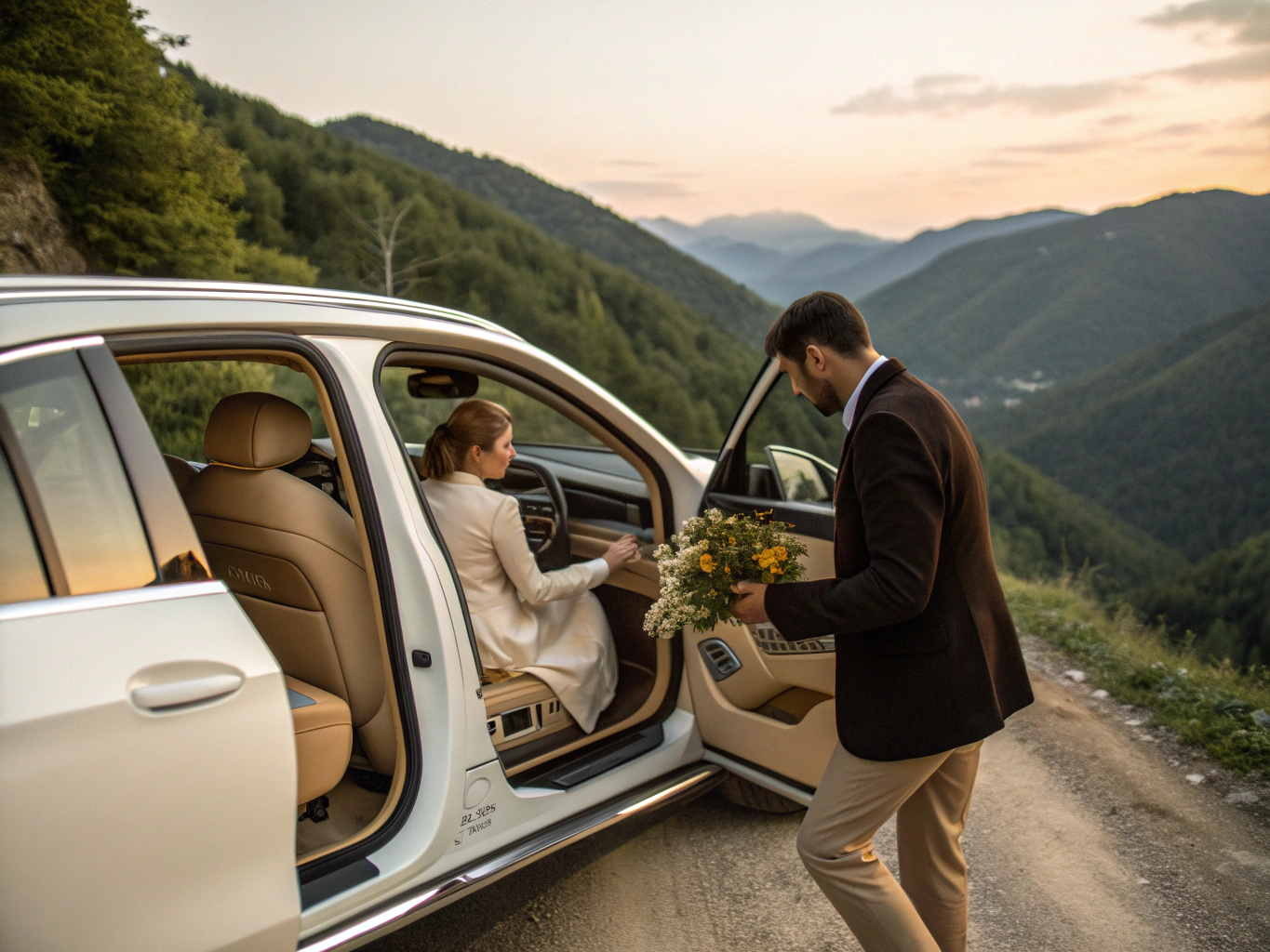 Private driver-guide sharing stories with travelers in the Scottish Highlands