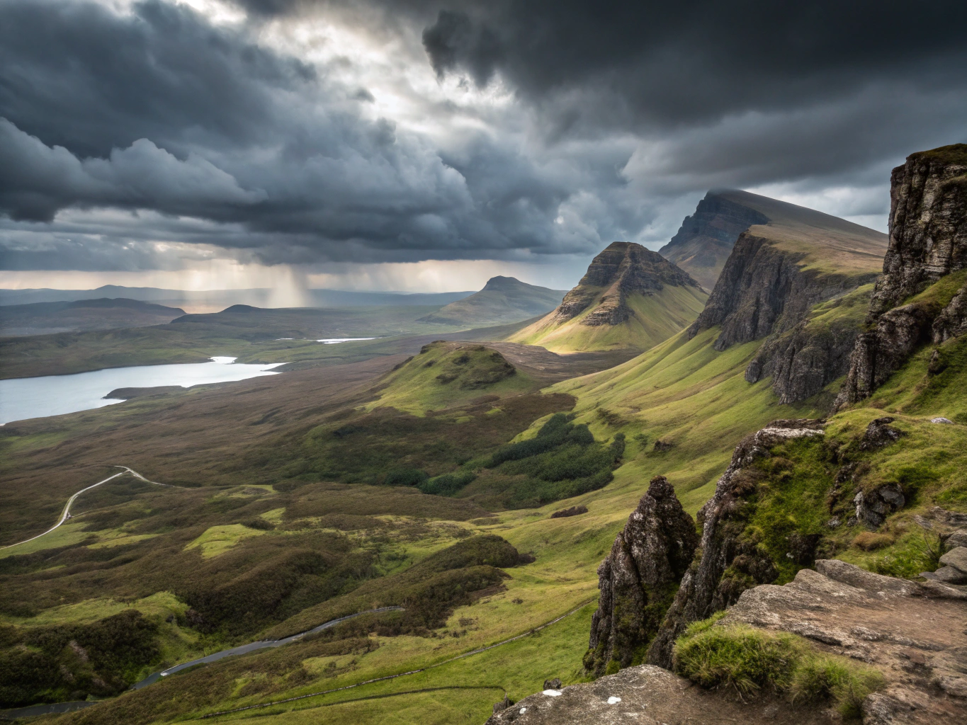 The dramatic landscape of the Quiraing on the Isle of Skye