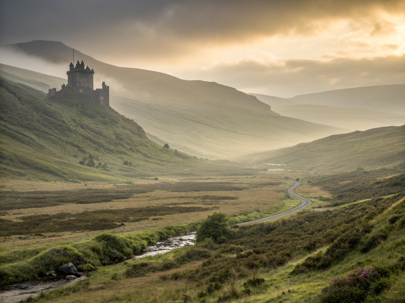 The Old Man of Storr rock formation emerging through Scottish Highland mist